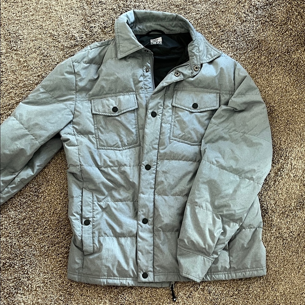 32 Degrees Men's Light Gray Quilted Puffer Jacket
